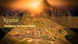  Presentation with panoramic - PPT theme enhanced with panoramic-view-on-ancient-city background and a tawny brown colored foreground