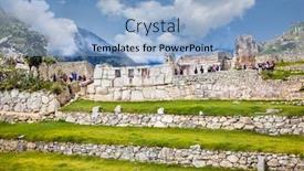  Presentation with panoramic - Slide deck featuring panoramic-view-on-ancient-city background and a light blue colored foreground