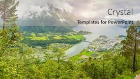  Presentation with mountain view - Cool new theme with panoramic-view-on-andalsnes-city backdrop and a lemonade colored foreground