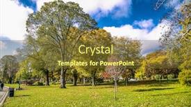  Presentation with falls - Cool new PPT layouts with panoramic-view-on-beautiful-park backdrop and a tawny brown colored foreground