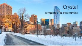  Presentation with sydney public - Audience pleasing presentation theme consisting of panoramic view on boston public backdrop and a  colored foreground