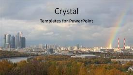  Presentation with top view of amazon river - PPT theme having panoramic view on moskva river background and a light gray colored foreground