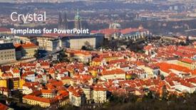  Presentation with czech republic - Cool new PPT theme with panoramic-view-on-prague-castle backdrop and a seafoam green colored foreground