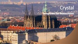  Presentation with prague - PPT theme having panoramic view on prague castle background and a gray colored foreground