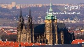  Presentation with czech republic - Slide set with panoramic-view-on-prague-castle background and a gray colored foreground