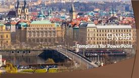  Presentation with czech republic - PPT theme enhanced with panoramic-view-on-prague-old background and a coral colored foreground