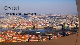  Presentation with czech republic - Slide deck enhanced with panoramic-view-on-prague-old background and a light blue colored foreground