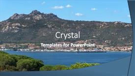  Presentation with panoramic - PPT theme having panoramic view over cannigione in sardinia italy and the mediterranean sea in the popular costa smeralda background and a ocean colored foreground
