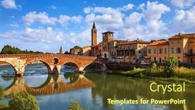  Presentation with region - Slide deck enhanced with panoramic-view-to-bridge-ponte background and a tawny brown colored foreground