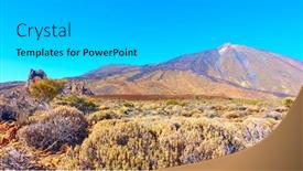  Presentation with volcano - Amazing slides having panoramic-view-with-the-teide backdrop and a cyan colored foreground