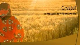 Presentation with web - Audience pleasing PPT theme consisting of panoramic web banner african woman backdrop and a yellow colored foreground