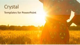 Presentation with african sunset - PPT layouts consisting of panoramic web banner african woman background and a lemonade colored foreground
