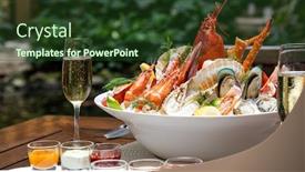  Presentation with food ice - Audience pleasing presentation theme consisting of panoramic-web-banner-bowl backdrop and a tawny brown colored foreground