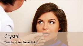  Presentation with scoliosis x ray - Presentation design featuring medical supplies on the table background and a dark gray colored foreground.