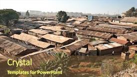  Presentation with kenya - Slide set featuring panoriamic view of kibera slums background and a tawny brown colored foreground