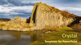  Presentation with czech republic - Slide set with panska-skala-kamenicky-senov-czech background and a tawny brown colored foreground