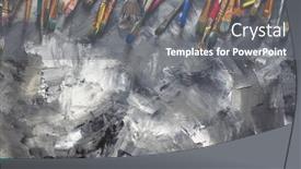  Presentation with abstract art - Audience pleasing slide deck consisting of pantbrush-or-brushes-at-painted backdrop and a gray colored foreground