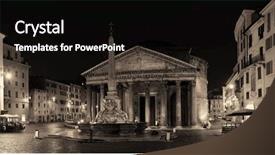  Presentation with preserved - Cool new slides with pantheon at night street view backdrop and a black colored foreground