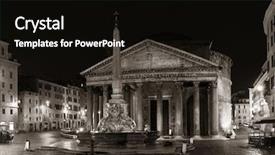 Presentation with rome italy - Theme enhanced with pantheon at night street view background and a black colored foreground