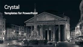  Presentation with preserved - PPT layouts featuring pantheon at night street view background and a  colored foreground