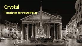  Presentation with preserved - Theme consisting of pantheon at night street view background and a  colored foreground