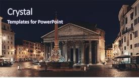  Presentation with preserved - PPT layouts featuring pantheon at night street view background and a wine colored foreground