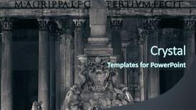  Presentation with rome italy - Slide deck with pantheon at night with fountain background and a tawny brown colored foreground