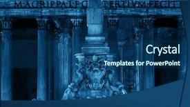  Presentation with preserved - PPT theme consisting of pantheon at night with fountain background and a ocean colored foreground