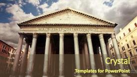  Presentation with iceland location famous place kirkjufellsfoss - PPT theme consisting of pantheon at rome famous place background and a tawny brown colored foreground