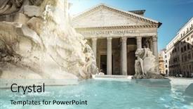  Presentation with rome - Theme having pantheon fountain rome italy background and a light blue colored foreground