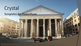  Presentation with rome italy - PPT layouts having pantheon horse in the foreground background and a  colored foreground