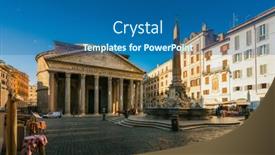  Presentation with europe trade policy - Theme consisting of pantheon-in-rome-italy-europe background and a ocean colored foreground