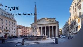  Presentation with history of rome - Beautiful PPT theme featuring pantheon in rome italy backdrop and a  colored foreground
