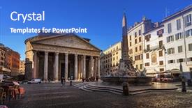  Presentation with rome italy - Colorful presentation theme enhanced with pantheon in rome italy backdrop and a cobalt blue colored foreground