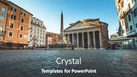 Presentation with rome - PPT theme having pantheon-in-rome-mornig-time background and a dark gray colored foreground