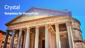  Presentation with rome - Amazing PPT layouts having pantheon in rome backdrop and a cobalt blue colored foreground