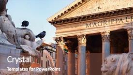  Presentation with rome - Amazing PPT theme having pantheon in the historic center backdrop and a  colored foreground