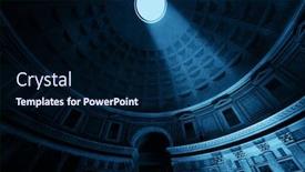  Presentation with rome italy - Theme enhanced with pantheon-interior-with-light-beam background and a navy blue colored foreground