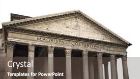  Presentation with rome italy - Colorful presentation enhanced with pantheon-is-a-building backdrop and a tawny brown colored foreground