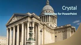  Presentation with paris - Colorful presentation design enhanced with pantheon paris backdrop and a ocean colored foreground