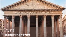  Presentation with third - Slide set enhanced with pantheon-roman-temple-facade-piazza background and a violet colored foreground