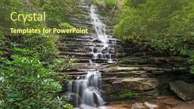  Presentation with falls - Colorful slide set enhanced with panther-falls-rabun-county-georgia backdrop and a tawny brown colored foreground