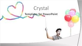  Presentation with pantomime - Presentation featuring pantomime-man-holding-a-ribbon background and a white colored foreground