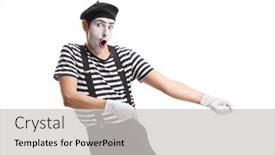  Presentation with pantomime - Beautiful presentation featuring pantomime-man-pulling-a-rope backdrop and a light gray colored foreground