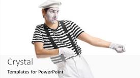  Presentation with pantomime - Presentation design consisting of pantomime-man-pulling-an-imaginary background and a white colored foreground