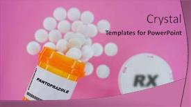  Presentation with spilling - Slide deck with pantoprazole-rx-medicine-pills background and a coral colored foreground