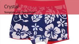  Presentation with swimming - Amazing PPT theme having men's shorts swimming trunks backdrop and a  colored foreground