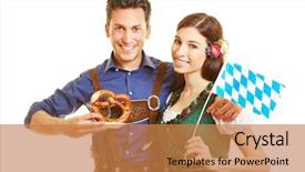  Presentation with bavaria - Cool new presentation with pants holding pretzel and flag backdrop and a coral colored foreground