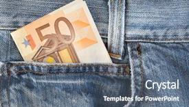  Presentation with jeans - Colorful slides enhanced with denim safe - pants jeans with money backdrop and a ocean colored foreground
