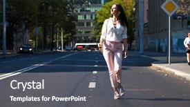  Presentation with biblical growth - Beautiful slide deck featuring pants walking on the street backdrop and a  colored foreground